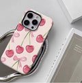 Sweet Cherry blush pink cherry and bow phone case