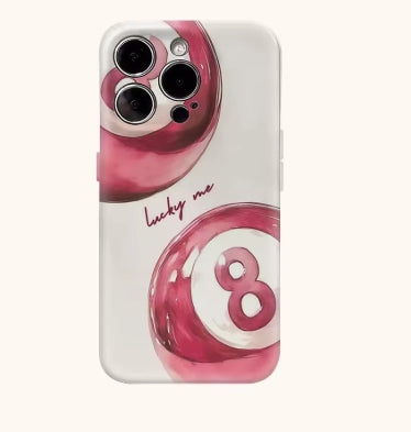 Lucky Me pink 8-ball phone case